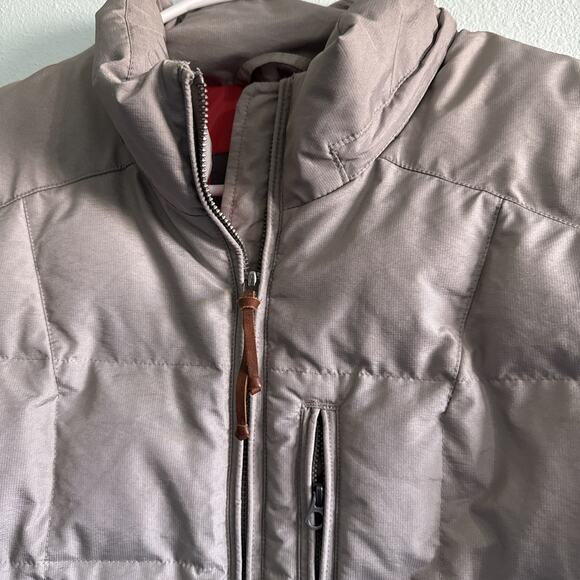 Eddie Bauer Down Puffer Vest Taupe Full Zip pockets stylish Warm Womens XL GUC - Picture 3 of 5